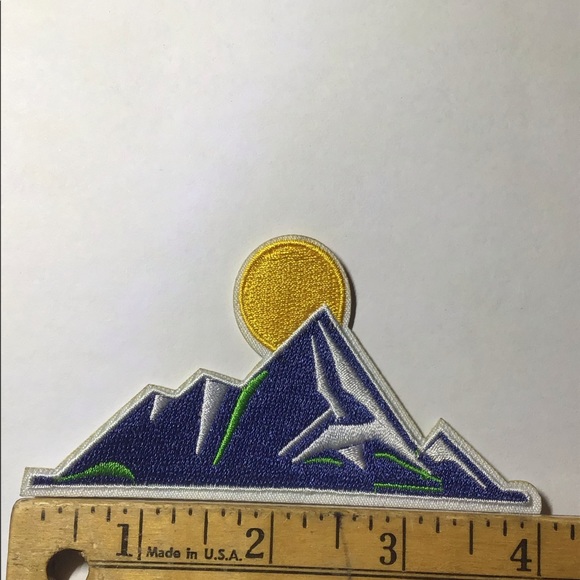 4” Blue Mountains with sunset iron on patch - Picture 2 of 2